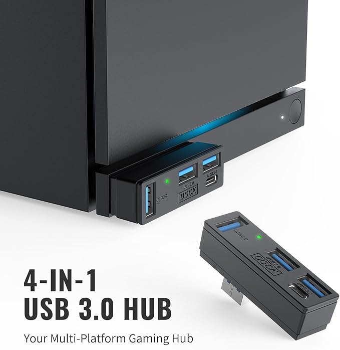 4-in-1 USB 3.0 Hub with 3 USB Ports and a Type-C Port, Portable USB Adapter Mini Multiport Expander Compatible with P5, PC, Steam Machines,Mac,Desktop,Laptop, Air, iPad,Printer and More