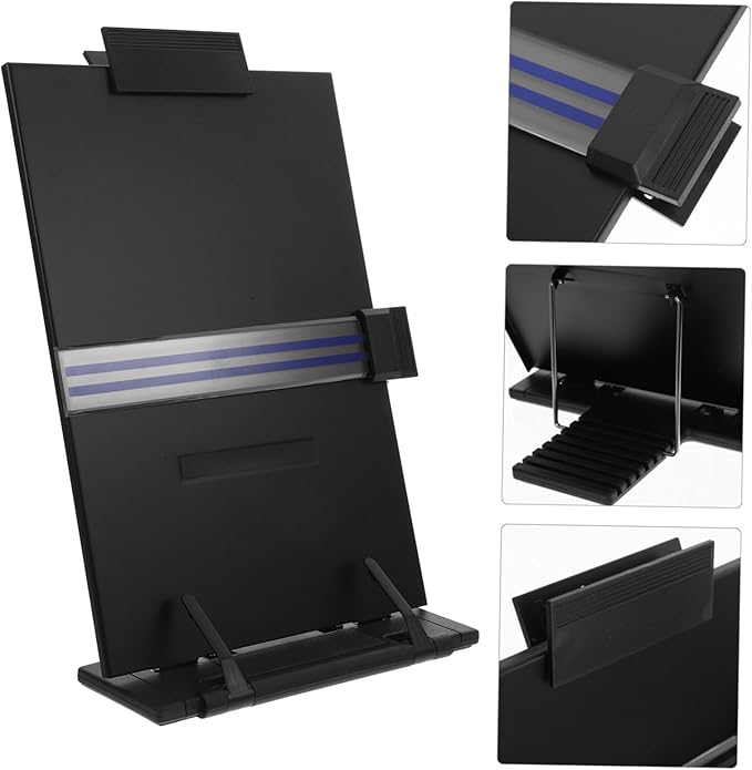 NUOBESTY Adjustable Document Stand for Desk Portable Reading Holder Clip for Students and Home Office Flexible File Organizer