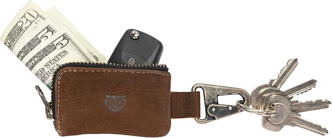 Hide & Drink, Rustic Leather Car Key Holder, Headphone & Charging Cables, Memory Cards, Flash Drives, Lighters, Cash Zipper Case with Clasp, Handmade :: Swayze Suede
