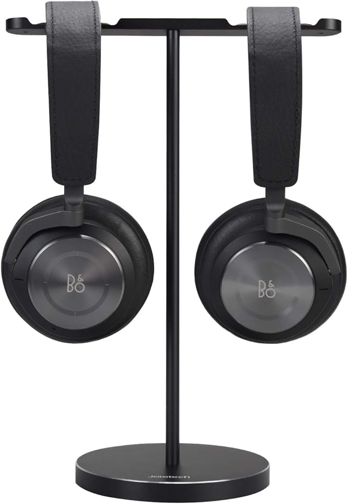 Dual Aluminum Headphones Stand Holder, Showcase Multi Headphones with Solid Heavy Base, Compatible With Gaming Headsets and Wireless Headphone Black