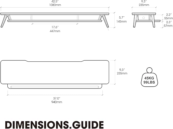 Fenge Dual Monitor Stand, Monitor Stands Riser for 2 Monitors, 42.5 Inch Monitor Stands Shelf with 12 Color LED Light for Office Desk