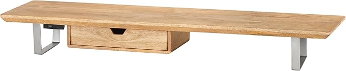 Anji Mountain Monitor Stand - Desktop Organizer & Laptop Riser, Ergonomic Monitor Riser, Space-Saving Monitor Stand for Desk, Durable Construction, Easy Assembly, Ideal for Home & Office,Natural
