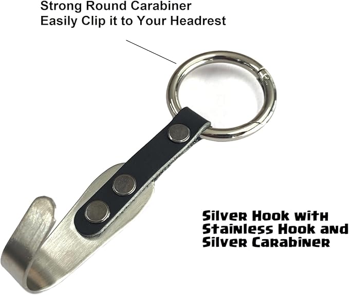 Headrest Hooks for Car 2 Pack Black