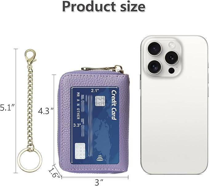 imeetu Rfid Credit Card Holder,Genuine Leather Businese Card Case,Rfid Blocking Wallet for Women & Men