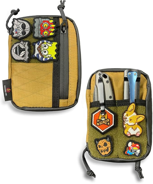 ROARING FIRE Brigos EDC Bag, with RFID Theft-Proof Pocket.EDC Pouches for men, Small Edc Pouch, Nylon Multitool Pocket Pouch for Your Flashlight/Pocket Knife, Pen, Tool Kit(Simply Tradition Version)