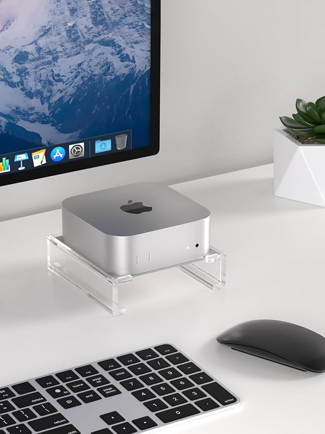 2024 Mac mini Computer Stand,Desk Mount for Mac mini M4/M4 Pro, Provides Better Air Flow Heat Dissipation and Support.Anti-Slip and Drop-Off Design.