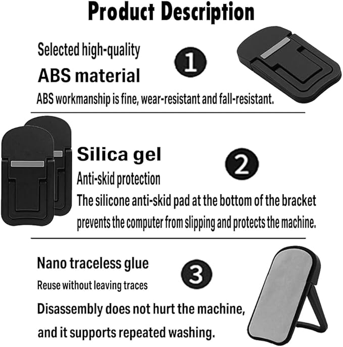 2PCS Laptop Stand Portable,Adjustable Laptop Riser, Ergonomic Cooling Mini Invisible Notebook Stand Riser for Desk Computer Keyboard MacBook Universal 10-17 Inch (Silver)