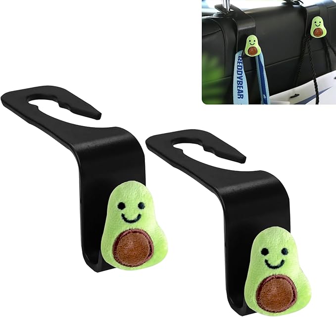Avocado Car Seat Headrest Hook 2 Pack Car Purse Hook Cars Seat Hooks for Headrest Universal for Handbag Bags Drink Grocery Coat Universal Vehicle,Cars Accessories Avocado Gifts for Women Men