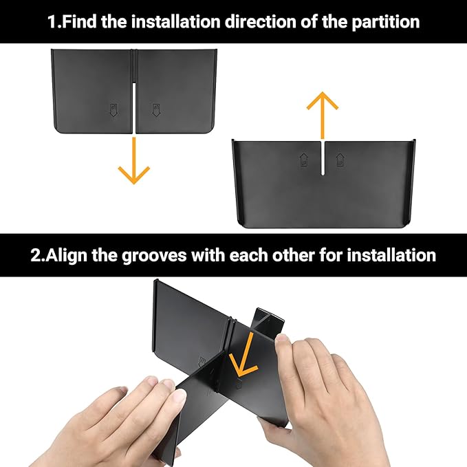 YOJOJOCO 2PCS Center Console Organizer Compatible with Honda 2023-2025 2026 Pilot ＆ 2024-2026 Ridgeline ＆ 2024-2026 Passport Accessories Hidden Storage Box Insert Tray