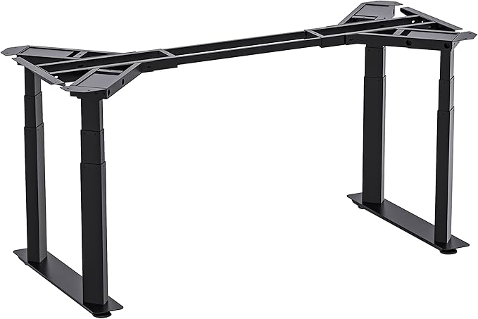 VWINDESK VJ401 Four Legs(Columns) Electric Height Adjustable Standing Desk Frame Only W/Four Motors, Ergonomic Sit Stand Up Height Adjustable Steel Base with Digital Memory Keypad (Black)