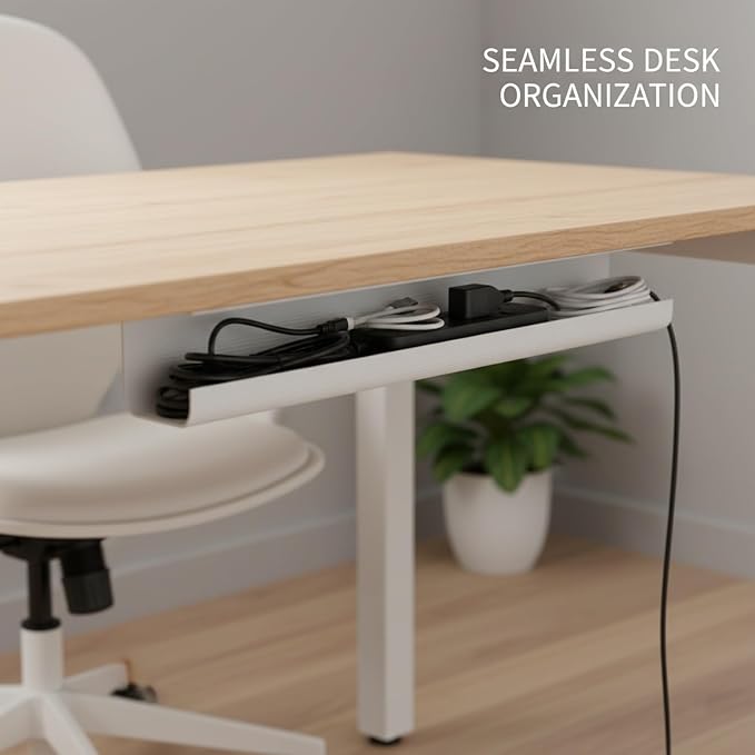 Under Desk Cable Management Tray, 15.7 Inch PVC Wire Organizer Basket for Power Strips and Cords, Home Office Storage Solution (1 Pack)