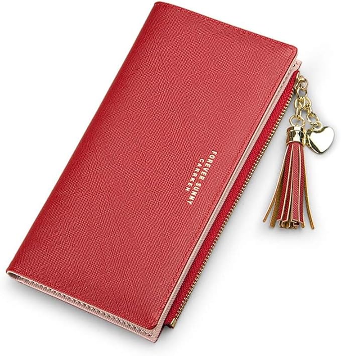 Valentoria Womens Wallet Cute Elegant Long Slim Card Holder Case Minimalist Coin Purse Thin Tassels Zip Clutch Wallets for Girls Ladies | Cute, Elegant, Long, Slim, Case, Minimalist