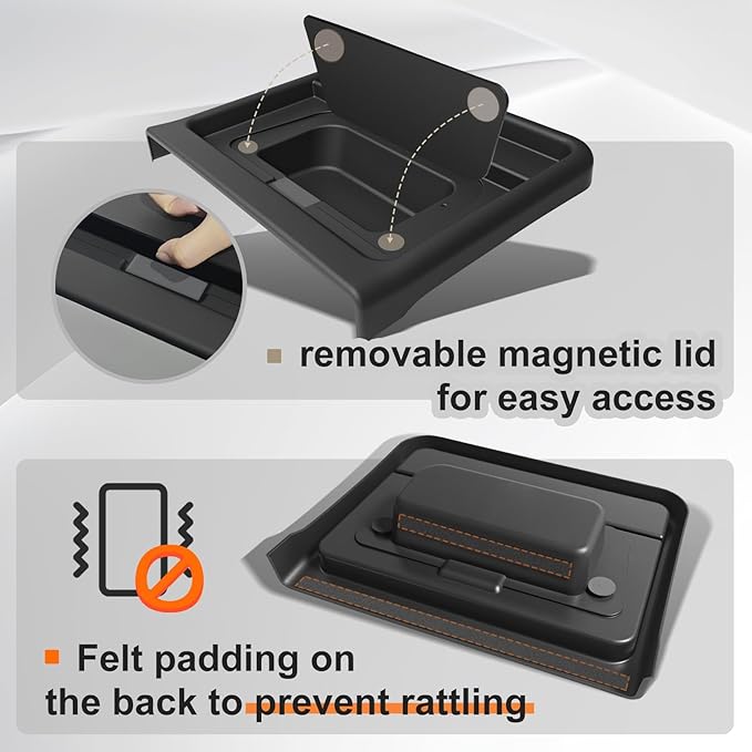 Muslogy Dashboard Storage Organizer Compatible with 2025 2026 Ford Maverick Accessories Center Console Insert with Magnetic Lid Hidden Panel Secret Compartment Fits 2025 2026 Maverick Behind Screen