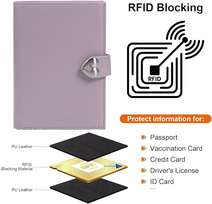 YOXIER Passport-Holder-for-Travel-Women-Men Purple，lLarge capacity Passports Holders TravelCover Wallet Passport with Pen Holder