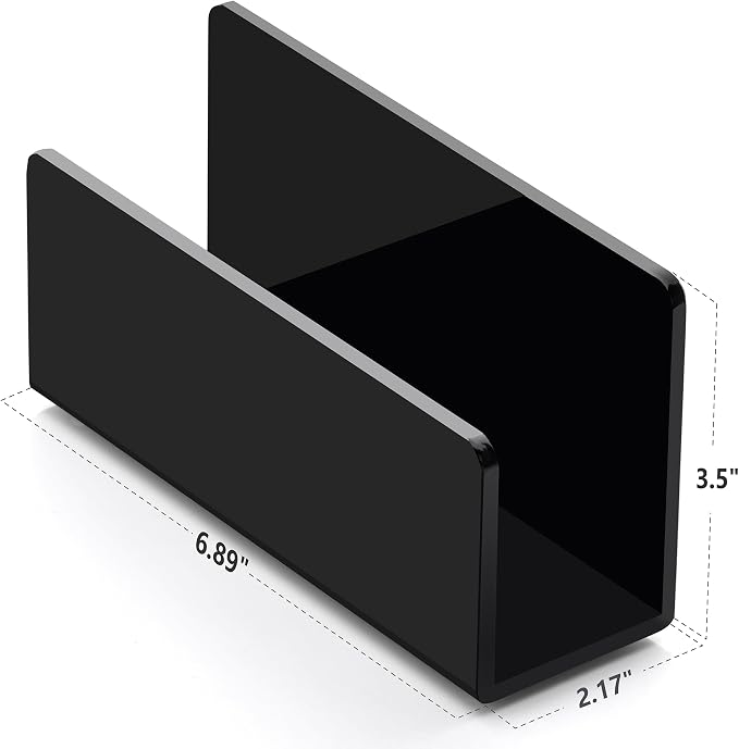 Acrylic Desk Mail Organizer Sorter, Black Small File Holders, Countertop Letter Envelope Bill Filling Folders Organization, Paper Document Storage Rack for Office,Home, School