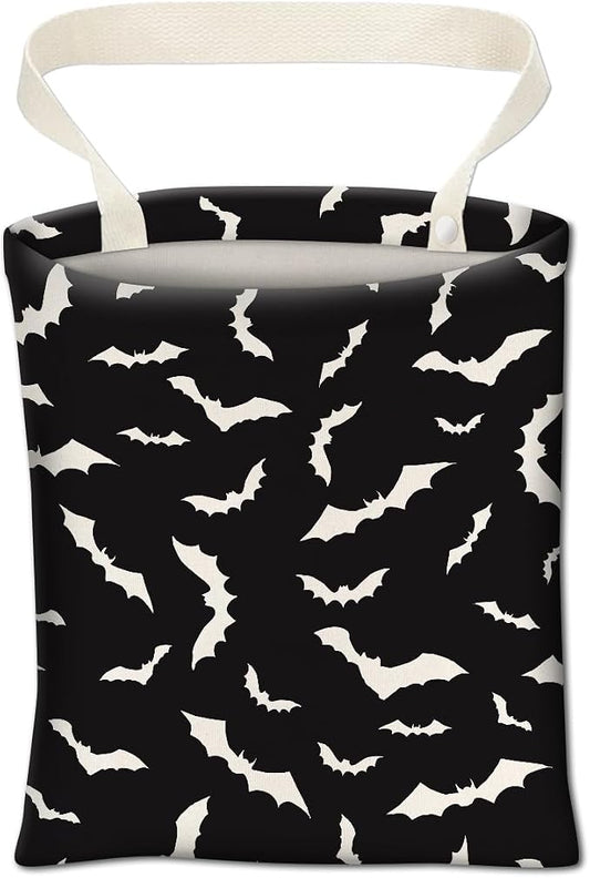 Car Trash Can, Cute Car Trash Bag, Hanging Car Organizer and Storage Bag, Trash Bin for Car Accessories, Vehicle, Travelling, Camping Halloween Bats Pattern