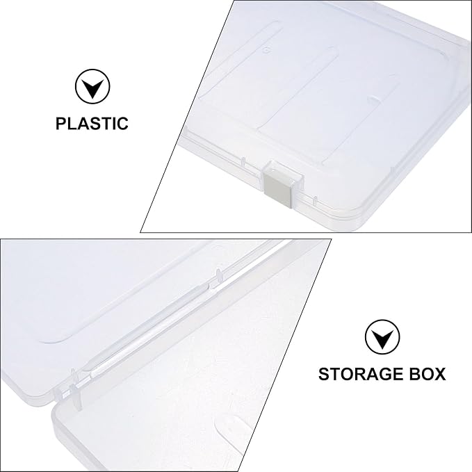 Practical Document File Storage Box White Desktop Organizer Storage Case for Office Dustproof File Container Holder