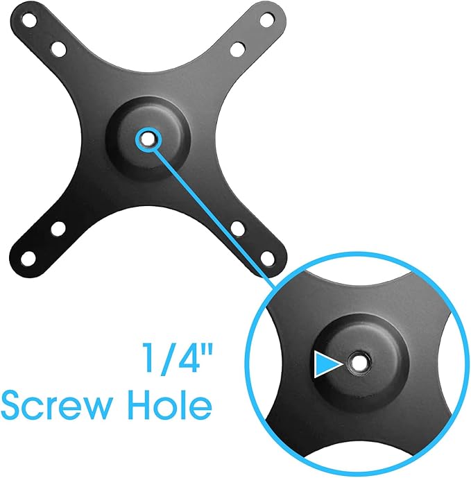 Kado Portable Monitor Mounting Adapter Bracket Plate, 1/4" Screw Hole to 100x100mm 75x75mm, M4 Screw Set Wall Mount Arm Mount Universal, Tripod Camera Stand for Desktop Monitor Portrait/Landscape Mode
