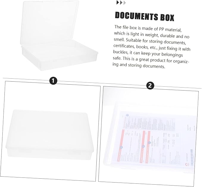 A4 File Organizer Box Document Storage Container Lid Desktop Papers Organizer for Office and Home Use
