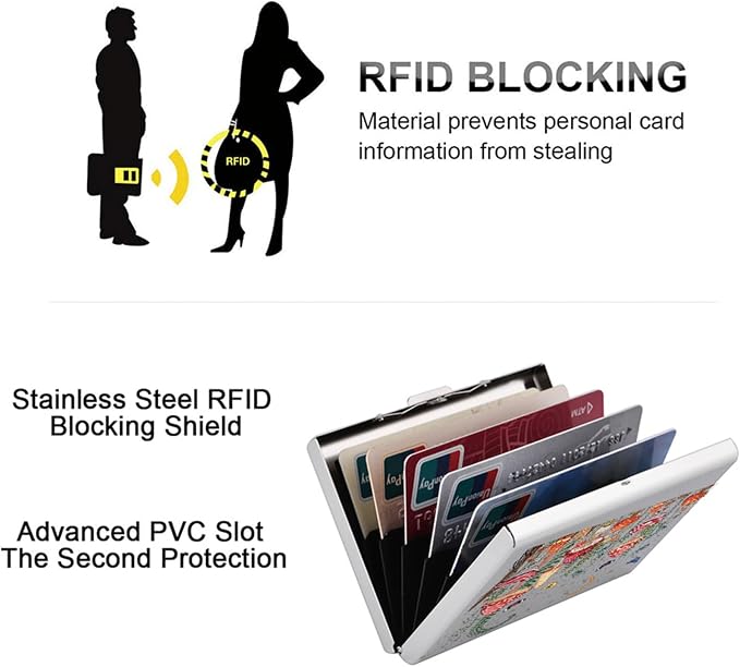BONSYL® Credit Card Holder, RFID Blocking Slim Metal Credit Card Wallet, with Card Slots, for Women and Men. | RFID Blocking