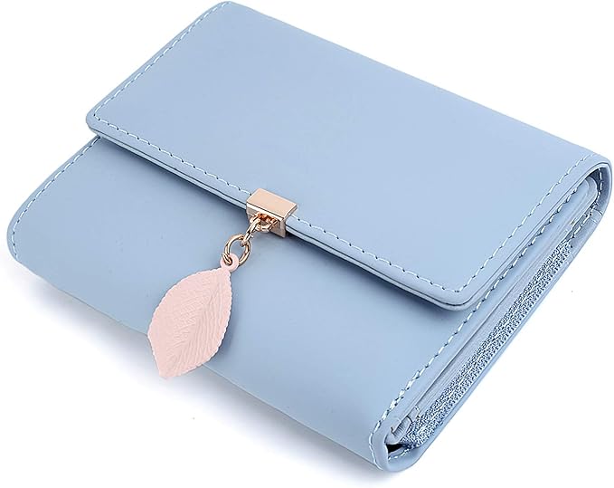 UTO RFID Wallet for Women PU Leather Leaf Pendant Card Holder Phone Checkbook Organizer Zipper Coin Purse | Leaf Pendant, Card Holder, Phone, Checkbook, Organizer, Zipper