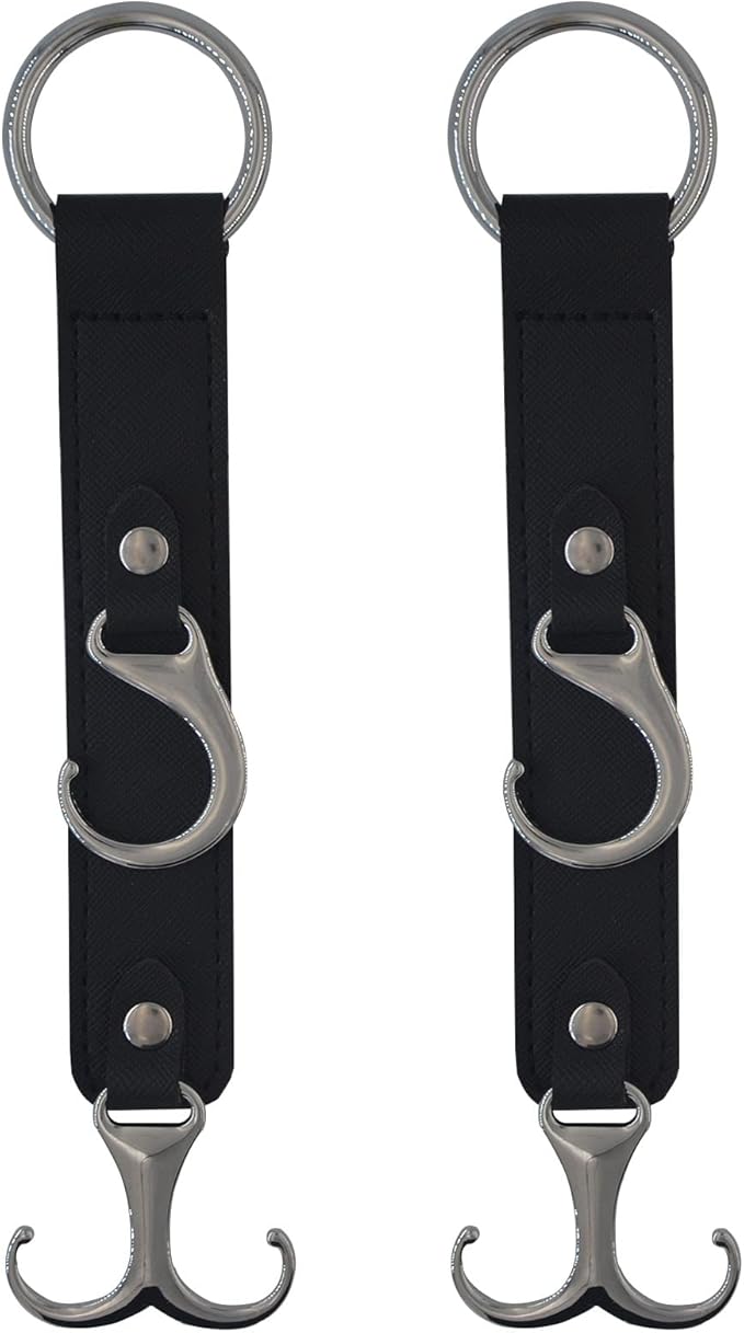 Car Purse Hook for Men Women-Upgraded 3 in 1 Stronger Superior Leather Car Purse Holder Vehicle Seat Headrest Hanger Hooks for Grocery Bag Coats Umbrellas Handbag Car Hooks Car Accessories Interior