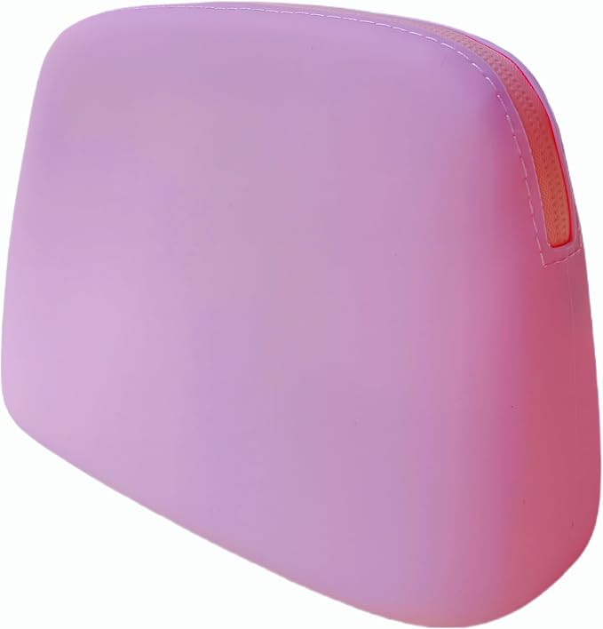 Foldable Silicone Makeup Bag Large Capacity and Lightweight Toiletry Bag for Travel Waterproof Cosmetic Bag with Zipper for Women Girls (pink)