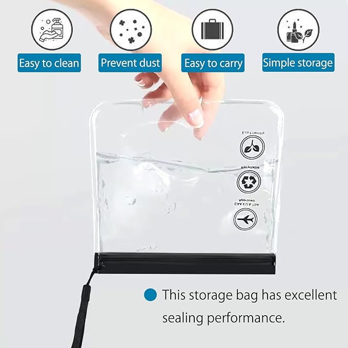 Clear Toiletry Bag, 2 Packs TSA Approved Water resistant Quart Size Travel Organizer, Waterproof & Leakproof Airline Travel Essential Carry On Makeup Cosmetic Bags for Liquids, Black