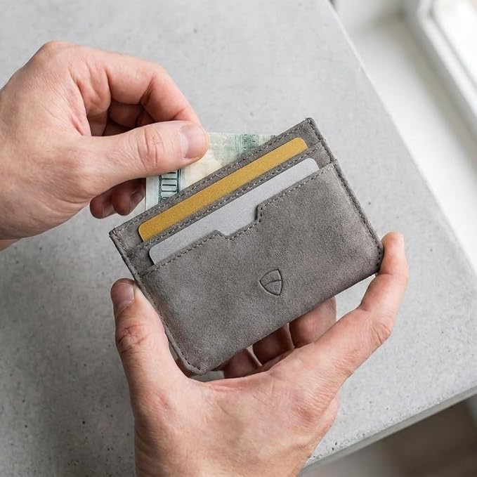 Vaultskin MOORGATE Slim Card Holder – Minimalist Leather Wallet with RFID Blocking, Front Pocket Credit Card Case for Men & Women