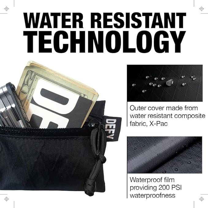 DEFY Project X-Pac Travel Pouch | Lightweight Nylon Organizer Pouch For Accessories | Premium Tech Wallet | Water Repellent Travel Organizer (Small, Black)