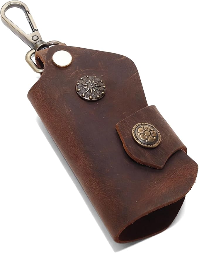 Handmade Leather Key Chain Holder, Leather key case for key storage Car Key Holder Home Door Key Bag