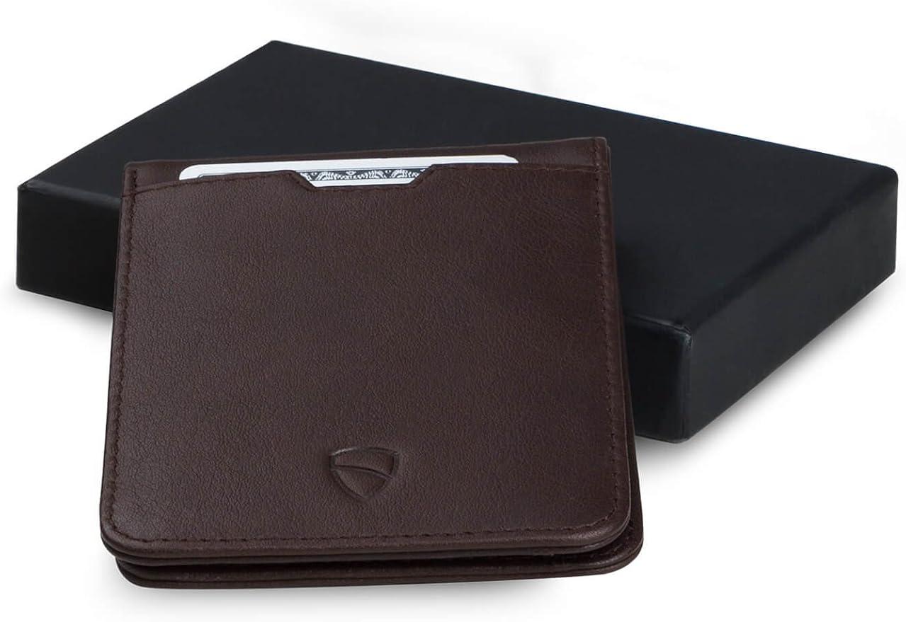 Vaultskin MANHATTAN Slim RFID Blocking Bifold Leather Wallet for Men - Men’s Leather Wallet, Front Pocket Minimalist Card Holder, Holds 9 Cards and Cash, Premium Italian Leather
