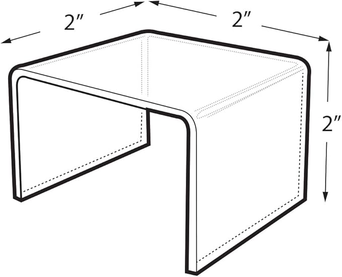 Azar Displays 515330 2" Square Acrylic Riser, clear (4 Pack)