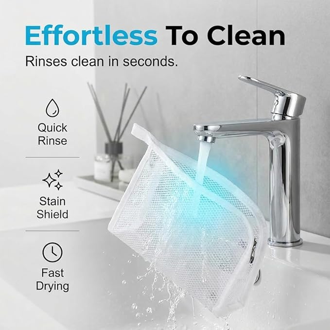 Standing Toiletry Bag, 2026 New Portable Lightweight Travel Toiletry Bag, Foldable EVA Mesh Large Capacity Toiletries Organizer, Hanging Clear Makeup Bag for Women (White 2pcs)