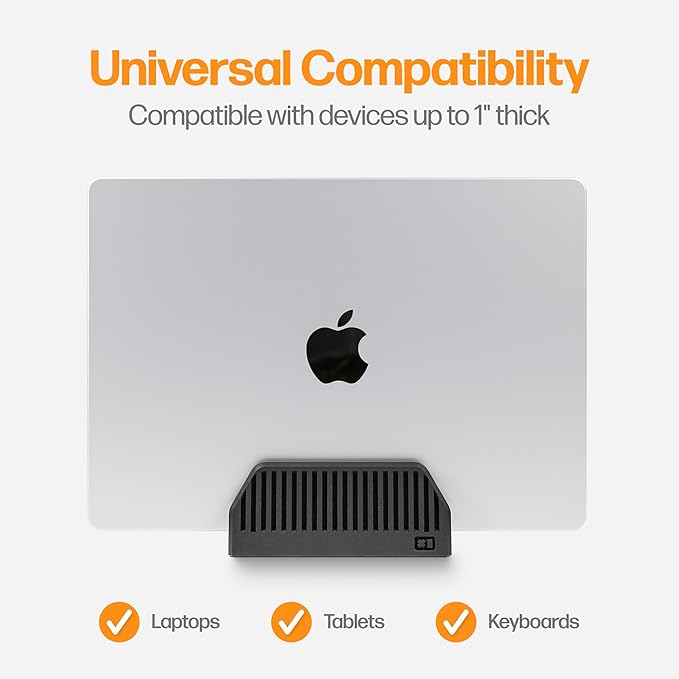 Dual Laptop Stand for Desk ??Vertical Laptop Stand 2 Slot Spring-Powered Auto Adjust ??Dual Vertical Laptop Stand for MacBook Pro Air ??Space Saving Laptop Holder Vertical ??Made in NYC