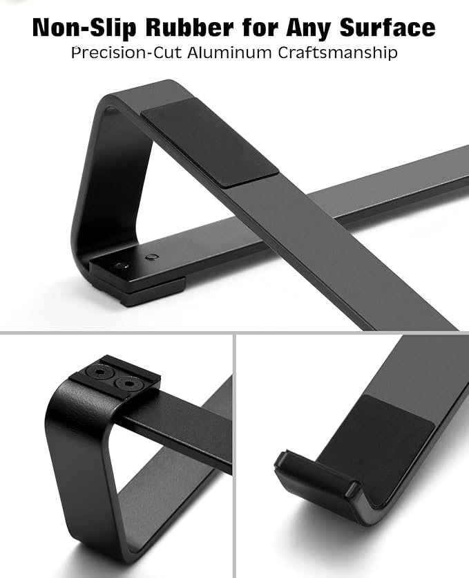 Thibault Laptop Stand for Desk - Aluminum Ergonomic Computer Stand，Laptop Riser, Cooling Laptop Holder, Compatible with MacBook Air Pro/Dell/HP/Lenovo/Alienware and 13-17 inches Laptops, Blue-Black