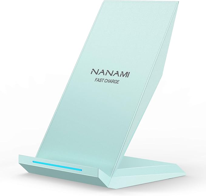 NANAMI Wireless Charger - Fast Wireless Charging Stand Desktop Charger Dock for iPhone 17/17 Air/16/15/14/13/12, 10W Phone Charging Stand for Samsung Galaxy S26/S25/S24/S23/S22/S21/S20/10/9