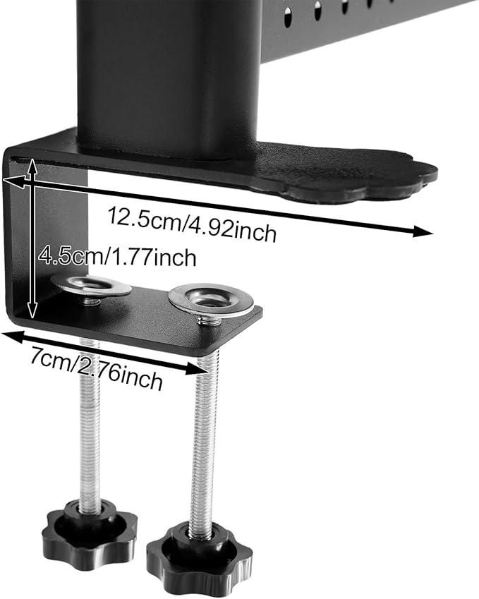 Clamp on Desk Shelf with Pegboard, Desk Extender Pegboard Workstation, Desktop Bookshelf Storage Shelves for Home Office Dorm, 37.4in (Black)