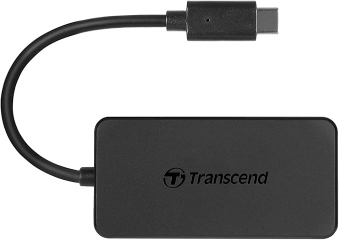 Transcend USB C Hub for iPhone17,16,15/MacBook Pro, Air/iPad Pro/iMac/Windows/Android/Tablet/Desktop/Laptop/Flash Drive, 4-Port HUB with Type C, 4-Port USB3.1 GEN1 (USB 5Gbps) - TS-HUB2C