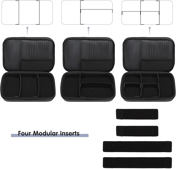 MOSISO Electronic Organizer Travel Case, Double Layer Accessories Case for Charger, Phone, Earphone, Mouse and Other Accessories, Waterproof Electronic Storage Bag with Handle, Black