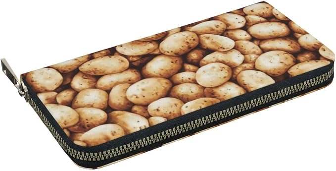 Potato Wallet for Men Women Elegant Long Clutch Zip Around Travel Leather Coin Purse Large Capacity Credit Card Holder Handbag