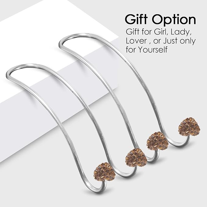 Guoord 【2024 Upgraded】 Car Headrest Hooks Decorations, 2 Pcs Bling Heart-Shaped Purse Hook Hangers, Auto Hooks Car Hangers and Durable Backseat Holder, Storage Universal for SUV Truck Vehicle（Gold）