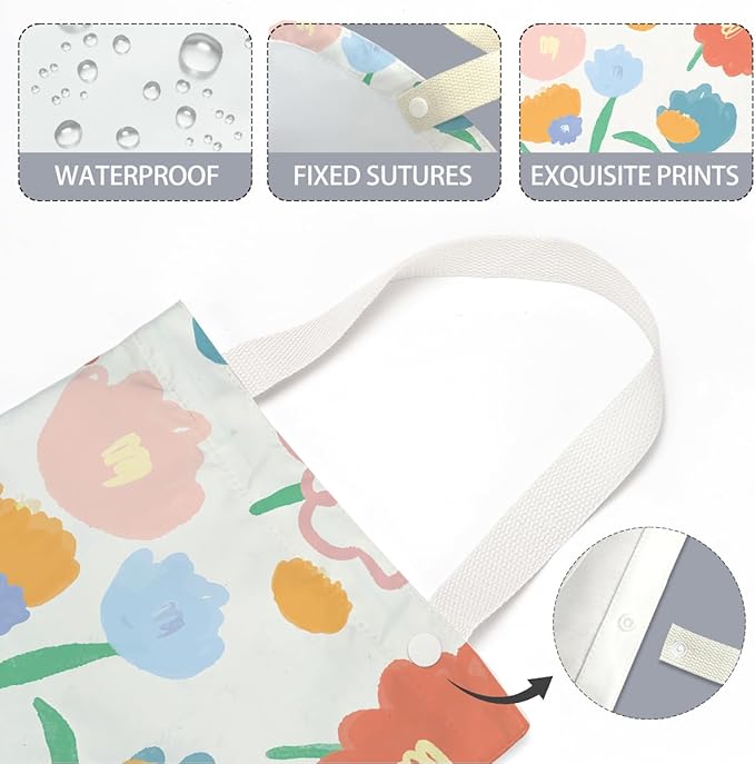 Car Trash Bag Car Garbage Bag Hanging Cars Trash Can Spring Decor Waterproof Cars Back Seat Organizer for Vehicle Travelling Camping Doodle Flower Decor