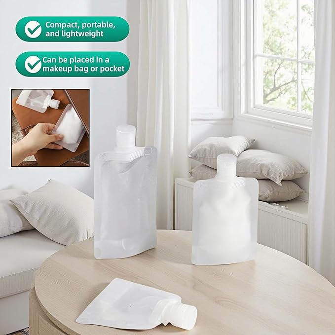 Chinshwehaw Travel Bottles Kit Leak Proof Silicone - Refillable Containers for Lotion, Shampoo, Cream (30/50/100ml, 3 Pack)