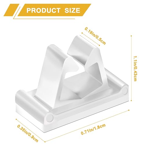 M Cable Clips Nylon White, Strong Adhesive Wire Rope Clamp Vertical Cable Management Phone Charging Cord Organizer for Desk Car Dash Cam - 50 Pcs by Xuuza