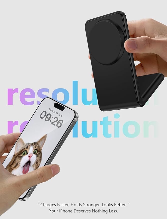 Mag.Safe Charger - iPhone Charger Stand, Fast Magnetic Wireless Charger for iPhone 17/16/15/14/13/12 Series - Black (2pack)