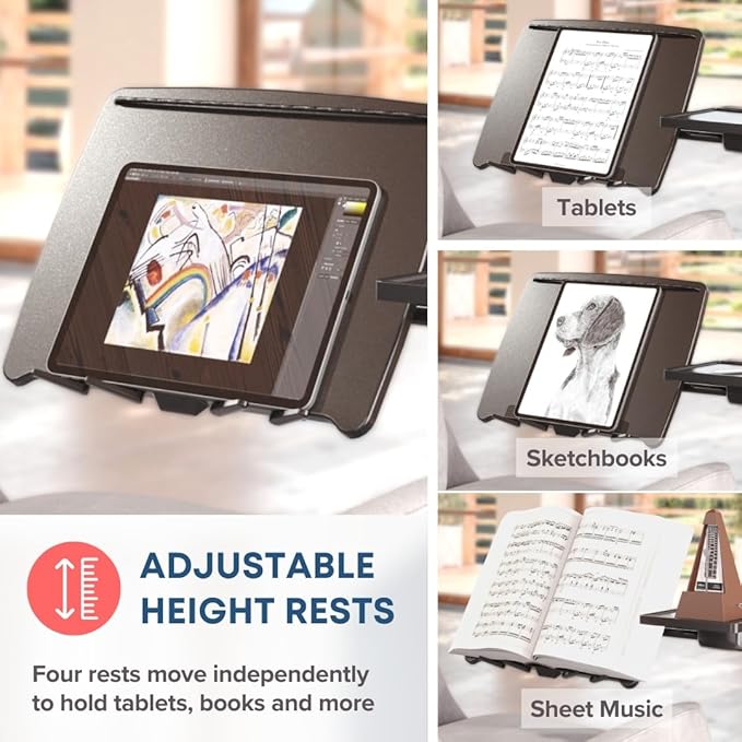LEVO G2 Deluxe Adjustable Laptop Stand ??Rolling Computer Desk & Ergonomic Table for Bed, Sofa, or Office ??Portable Mobile Workstation with Tilt ??Fits Devices up to 16??- Charcoal & Black