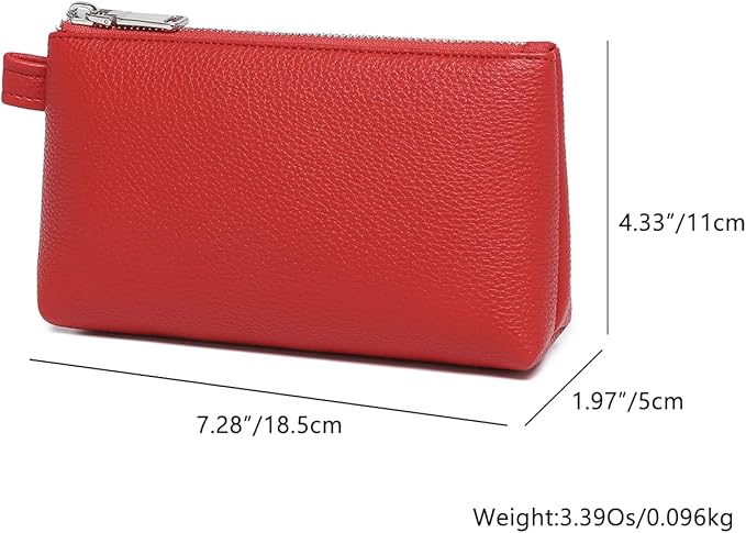 PU Leather Makeup Simple and Convenient Handbag Small Exquisite Storage Bag (PU/Pomegranate Red)