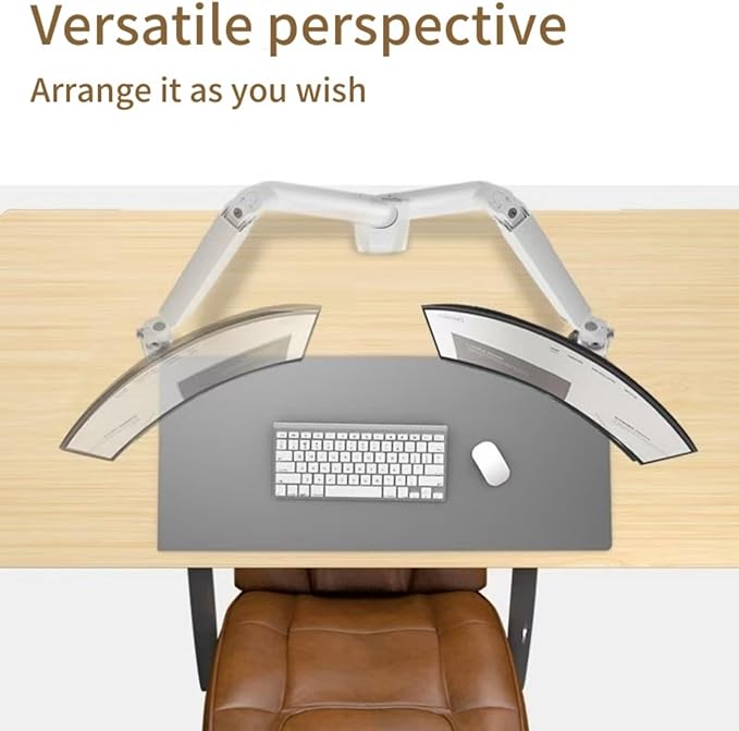 Monitor Stand, Balanced Robotic arm Desktop Stand, Elevated Desk, Computer Desktop Suspended air Pressure arm 17-32 inch White Hanging Rack