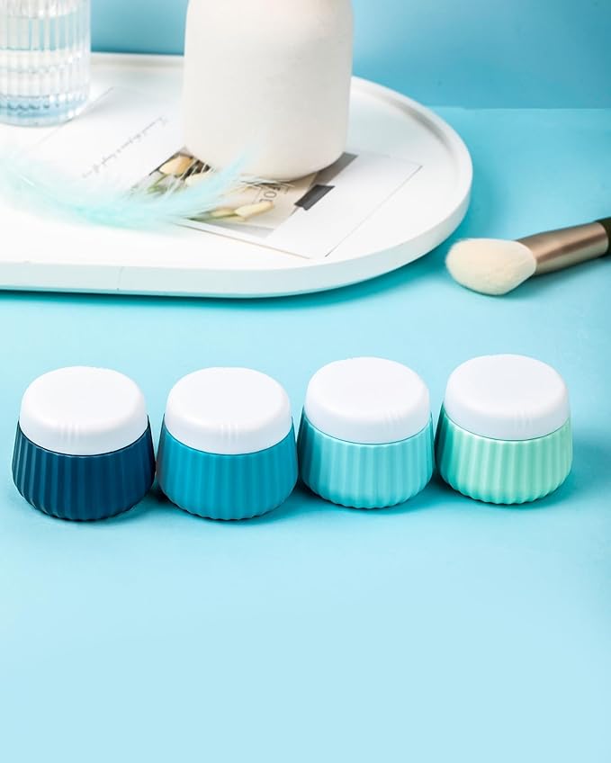 Mrsdry Travel Containers for Toiletries 4 Pack, TSA Approved Travel Size Toiletries, Travel Size Containers, With Clear Bag Leak Proof Silicone Jars, Travel Essentials Creams Jars Carrying Small Items